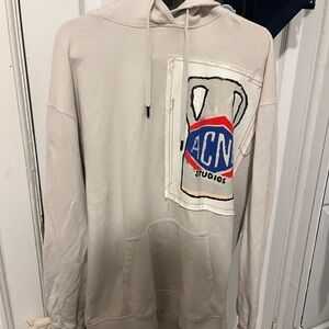 Acne Studios Light Beige Graphic Hoodie